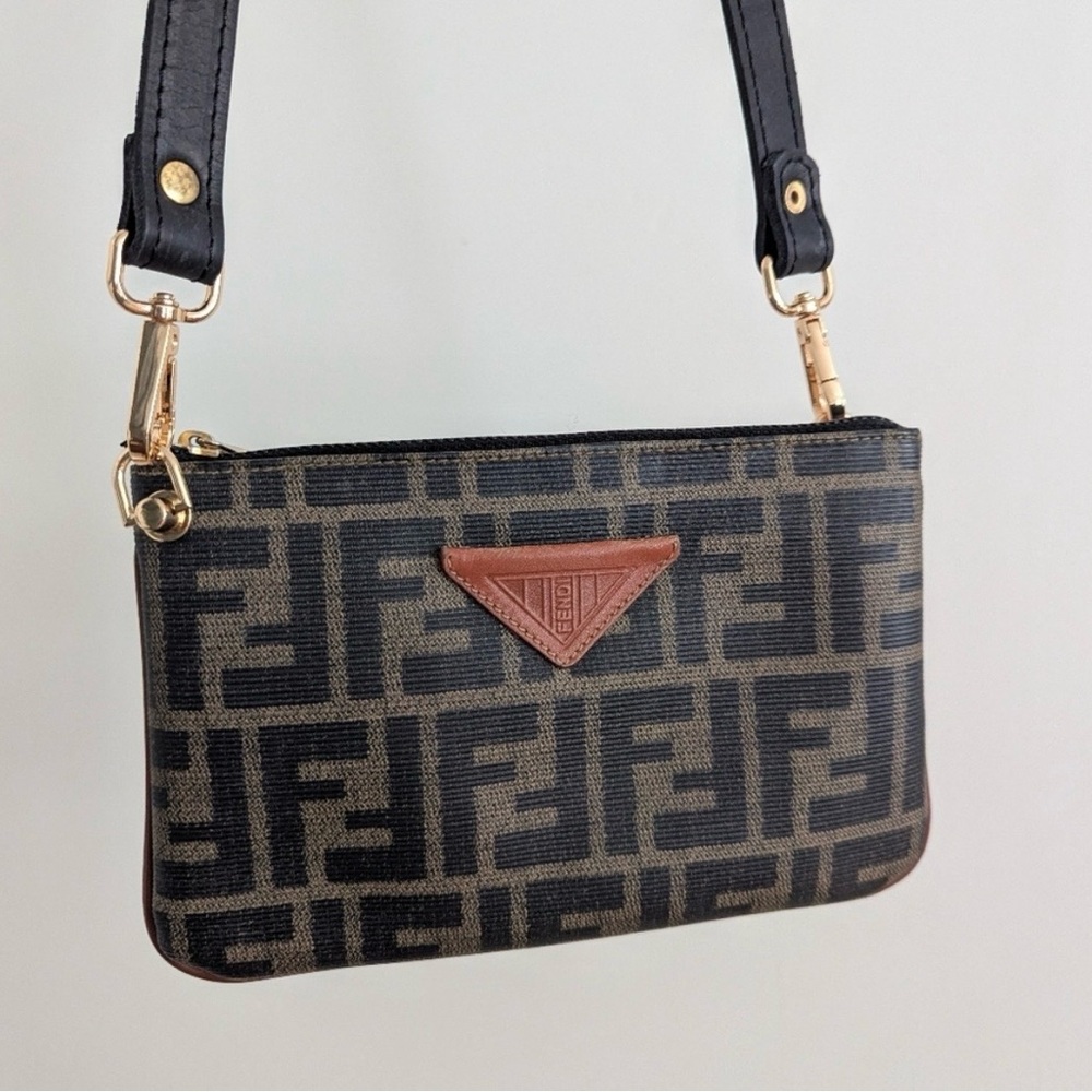 Fendi Monogram Pouch With Unbranded Leather Crossbody Strap